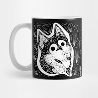 kawaii winter dog wolf ecopop Mug